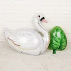 1 шт., воздушный шар в виде белого лебедя