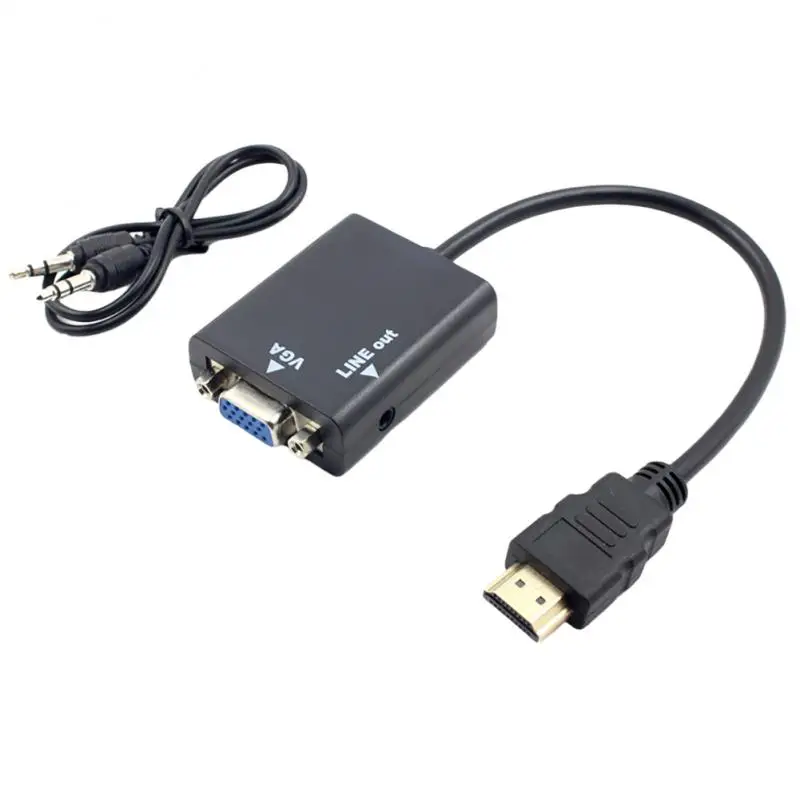 

Hdmi-Compatble to VGA Converter Cable Male to Female Adapter With Audio for TV HDTV TVbox Computer Digital to Analog Signal