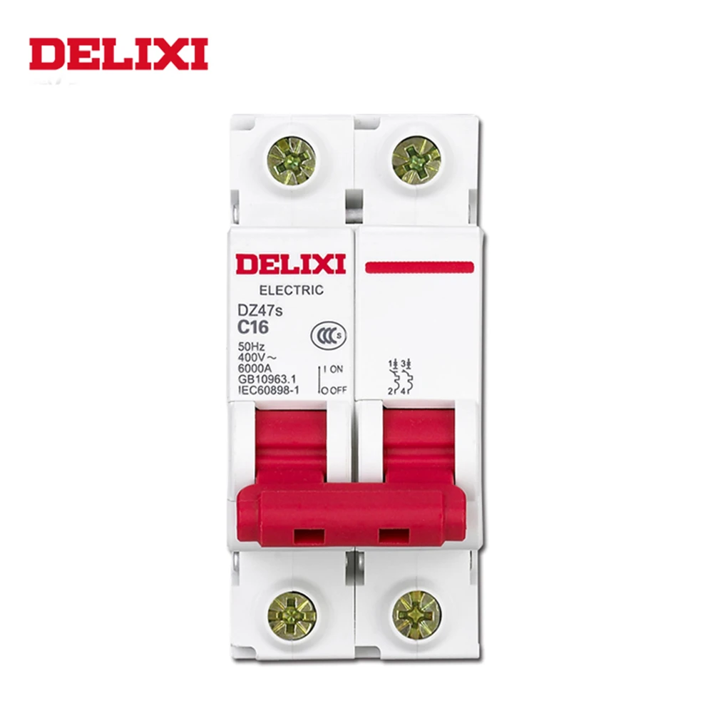 

DELIXI MCB breaker DZ47s 2P 1-63A 230/400V with CE CB TUV C type curve mini circuit breaker MCB