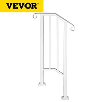 vevor handrail picket 12345 fits 1 to 5 steps white black wrought iron stair handrail with installation kit rails outdoor