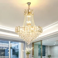 luxury crystal chandelier led ceiling lamp flush mount modern pendant lighting fixtures for living room bar shop