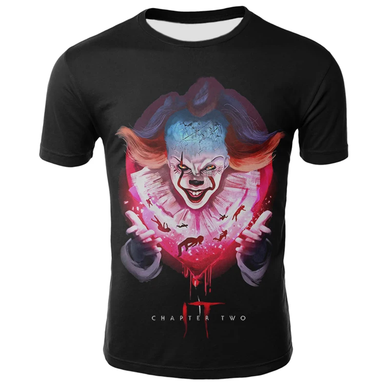 3D печатная Футболка мужская женская летняя это Клоун фильм ужасов повседневные