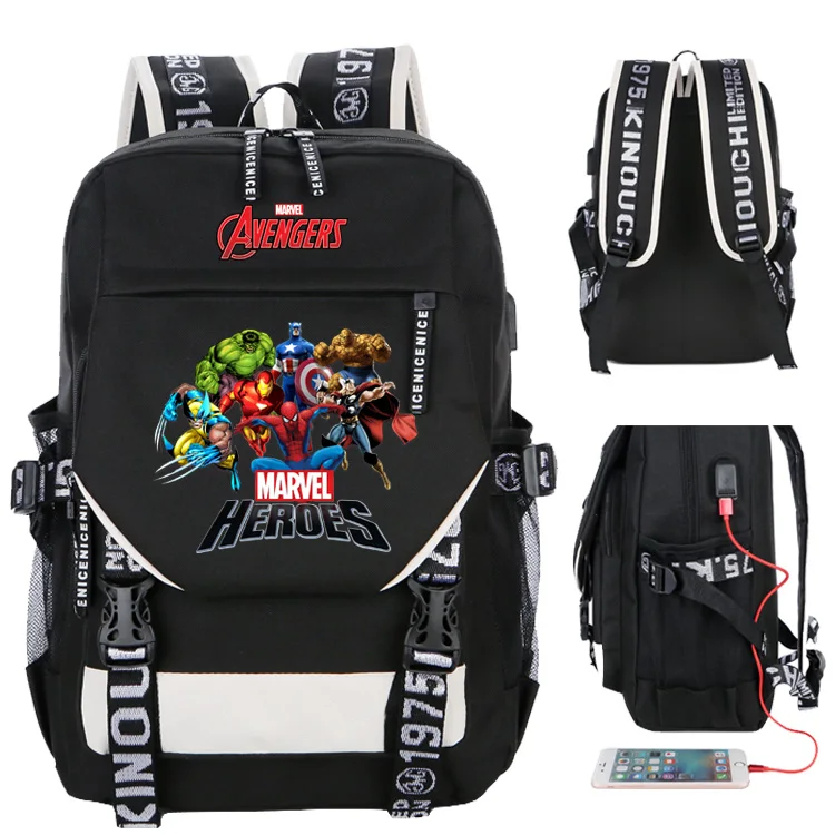 Рюкзак с героями Marvel мстители вместительные школьные ранцы для подростков