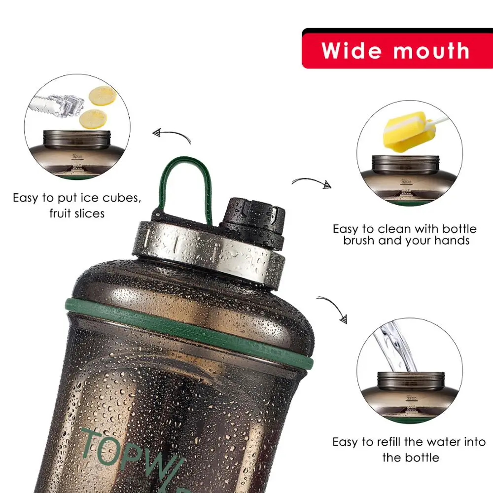 3.2L спортивный шейкер бутылка для тренажерного зала портативная многоразовая