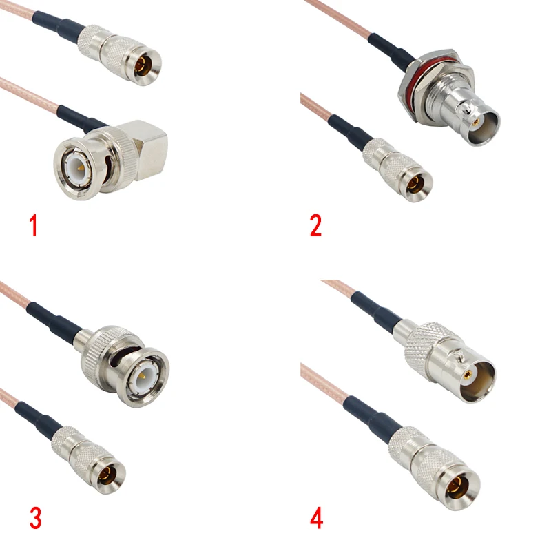 Cable de conector Mini BNC a BNC macho hembra, DIN 1,0/2,3, RF...
