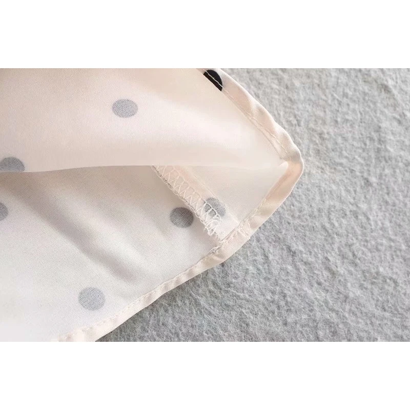 Женское платье с оборками Za элегантное свободное в горошек v образным вырезом и