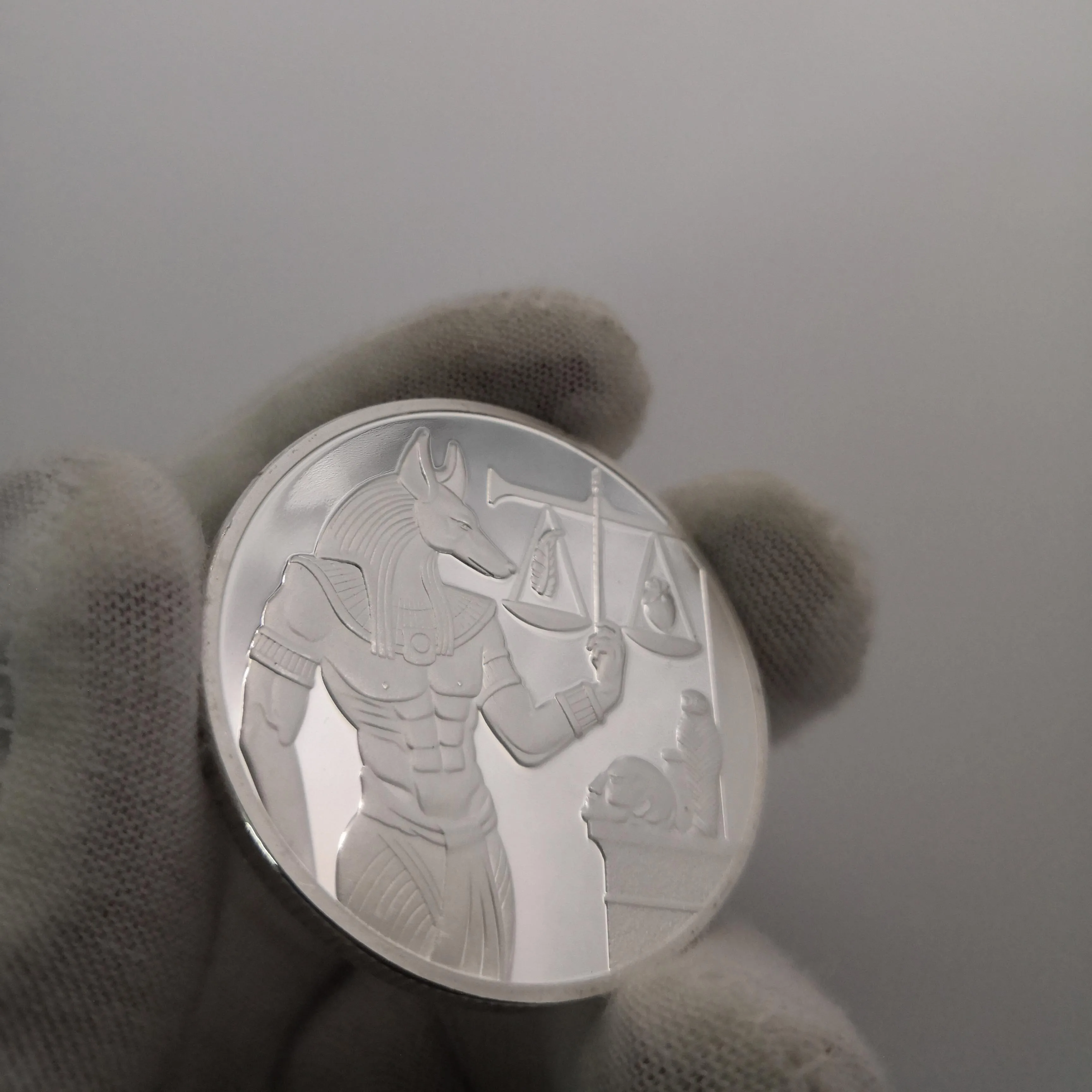 Посеребренная монета анубис защита смерти Египта копия монет Египетский бог