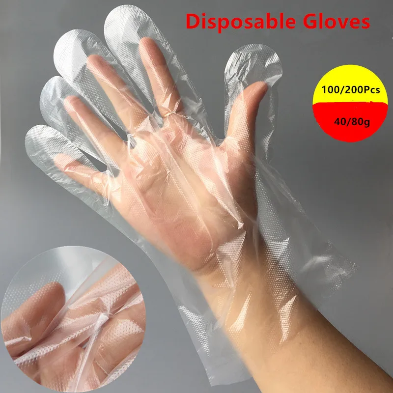 100/200 шт. еда Класс пластиковые одноразовые перчатки для прозрачный контейнер