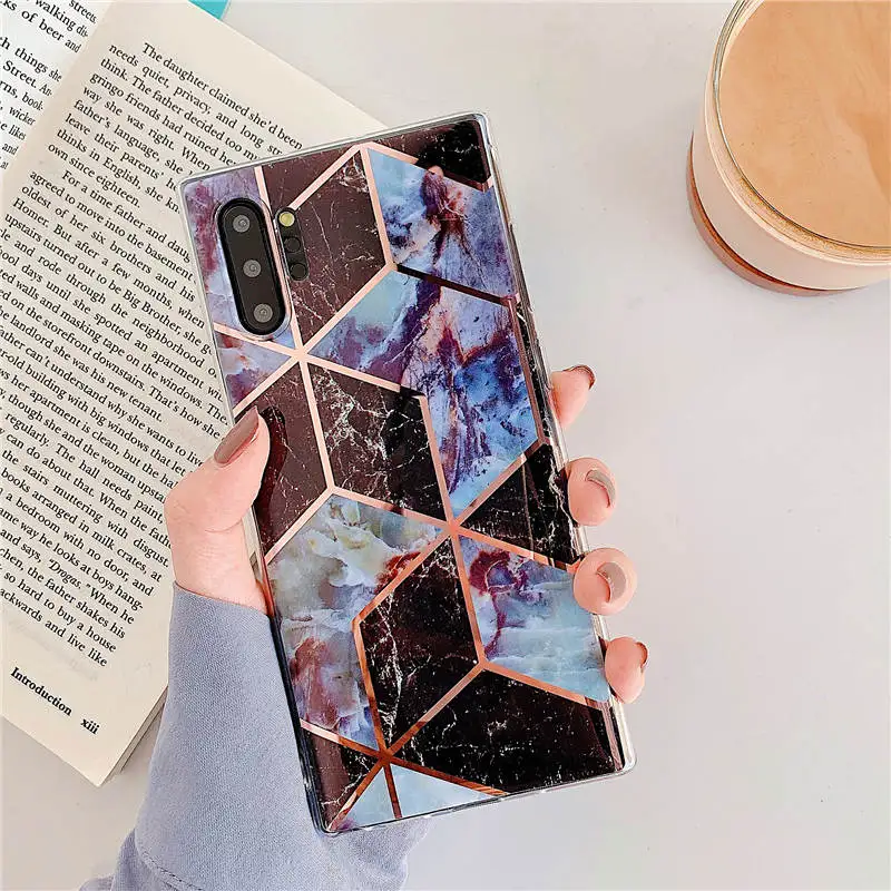 Plating Marble Phone Case For Samsung Galaxy Note 10 9 8 S9 S8 S10 Plus S10E S7 Edge A10 A10S A20 A20S A30 A50 A70 A90 5G Cover