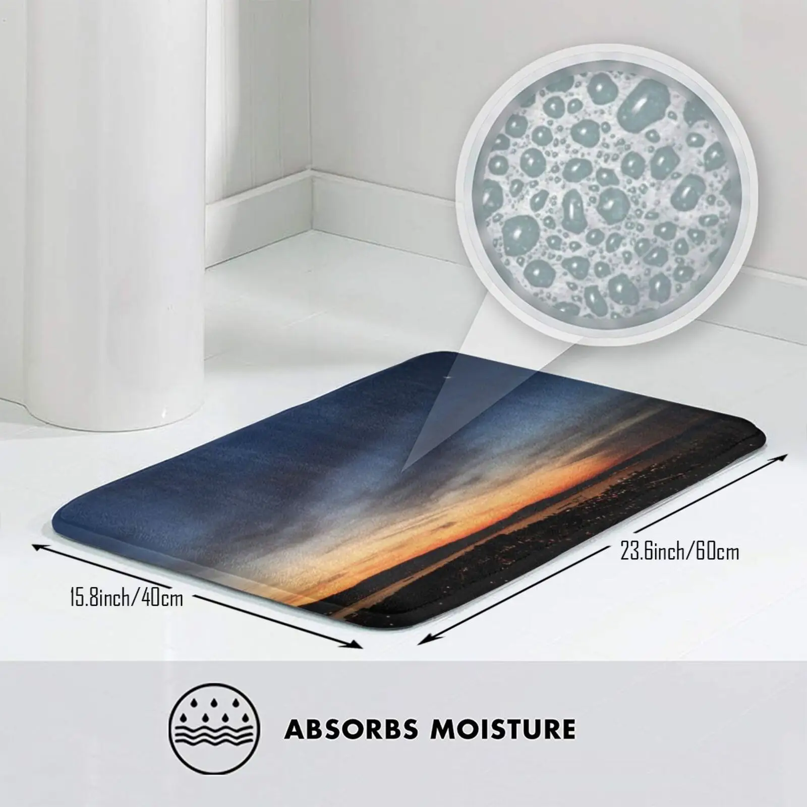 Коврик с изображением Полумесяца над городом от Bay мягкий ковер полумесяца