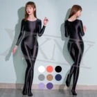 XCKNY масло, сексуальные гладкие комбинированные цельнокроеные брюки с круглым вырезом, повседневные цельнокроеные брюки, штаны для йоги, сексуальные брюки с промежностью