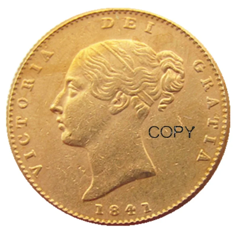 UK 1841-PS Золотая монета королевы викторианской молодой головы очень редкие