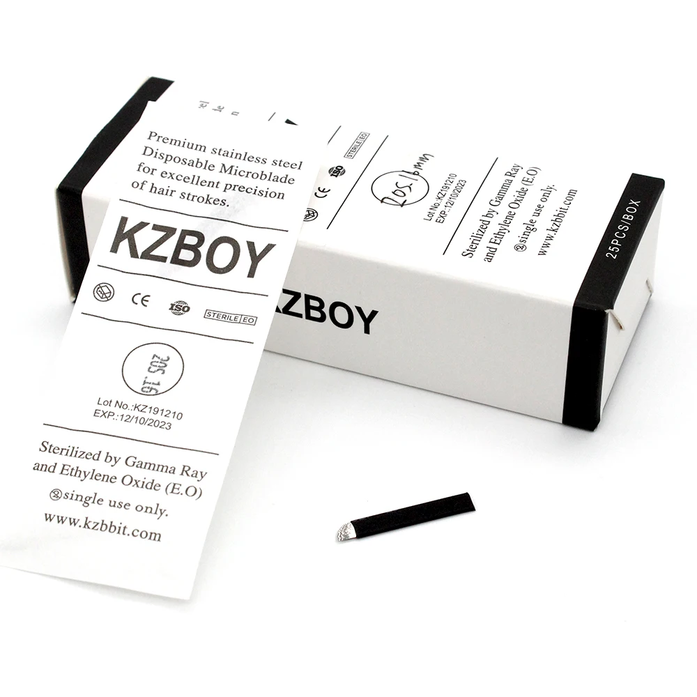 KZBOY EO Gas 20S .16 Nano Flexible Microblades Needle Individually Package Disposable Sterilized Blades for Permanent Makeup