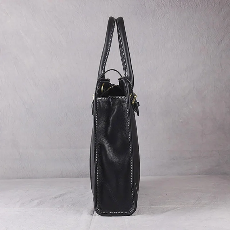 Сумка AETOO мужская кожаная портфель горизонтальный большой вместимости на одно