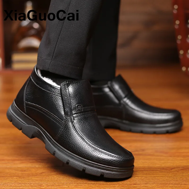 Мужские Ботильоны из натуральной кожи Сезон осень зима Мужская обувь с высоким