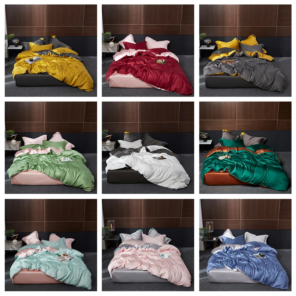 Sondeson высшего качества 100% шелк желтый Комплект постельного белья здоровая