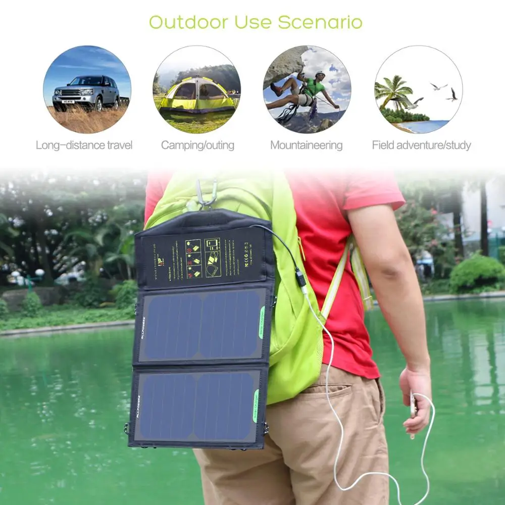 

Solar Panel 10W 5V Solar Charger Portable Solar Battery Chargers Charging for Phone for Hiking Camping Outdoors