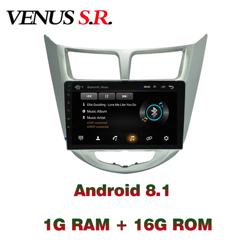 VenusSR Android 8 1 2.5D автомобильный dvd для Hyundai Accent Verna Solaris радио 2010 2017 мультимедиа