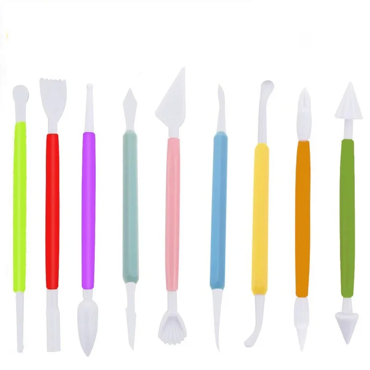 Cake decoration tools 9 pieces double fondant cake pen sugar craft brush mold DIY modeling engraving | Дом и сад