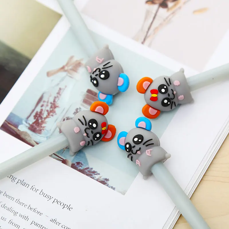 12 шт. корейские Kawaii Мыши Крыса мышей гелевая ручка милые аниме милые канцелярские товары для школы офиса Забавный детский канцелярский магазин черные, голубые чернила