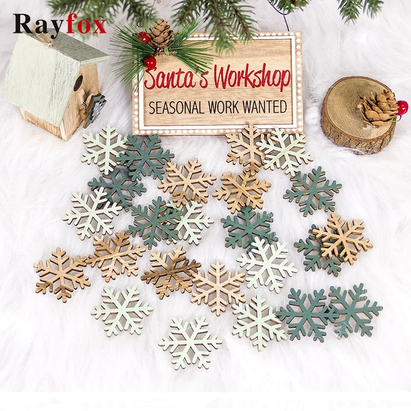 24 шт рождественские деревянные декорации креативные Подвески Снежинка/Угловые
