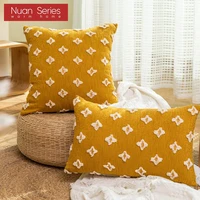 cushion cover decorative pillow case yellow white floral simple pillowcase home decor throw pillow case square 45x45cm30x50cm