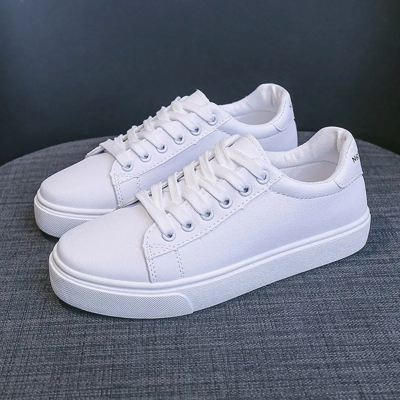 

Fashion Shoes Women's Vulcanized Shoes Spring Autumn New Classic Solid Color PU Leather Shoes Women Casual White Shoes Sneakers