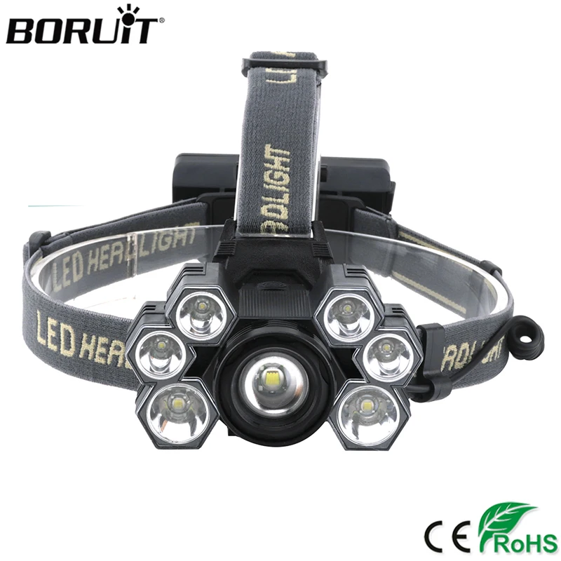 BORUiT F579 XML T6 светодиодный налобный фонарь 5 режимов Масштабируемые XPE s фар USB 18650