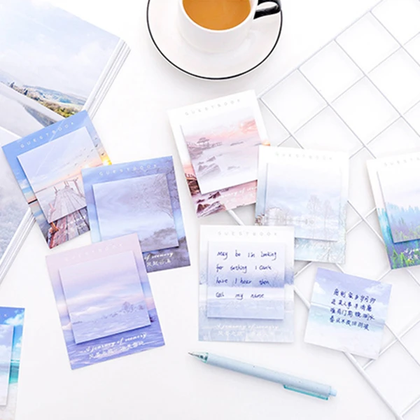 Пейзаж шаблон Sticky Notes Post стикер Скрапбукинг дневник планировщик блокноты офисные