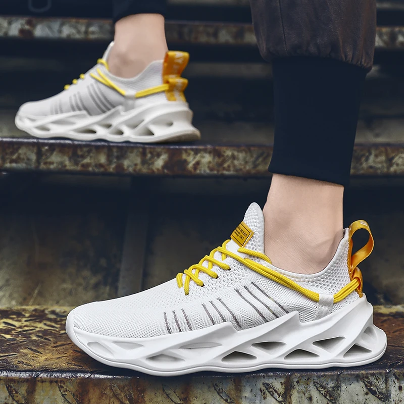 

New Hot Sale Four Seasons Running Shoes Men Lace-up Athletic Trainers Zapatillas Sports Shoes Men Outdoor Walking Sneakers