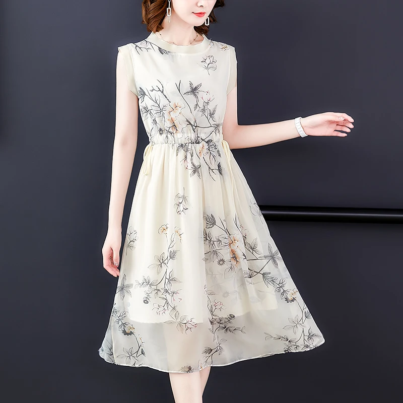 Женское платье миди элегантное пляжное с цветочным принтом Повседневное без