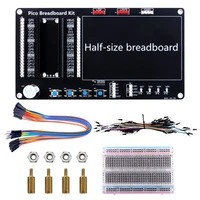 for raspberry pi pico breakout breadboard half size built in led light button buzzer module testing build diy circuit board kit