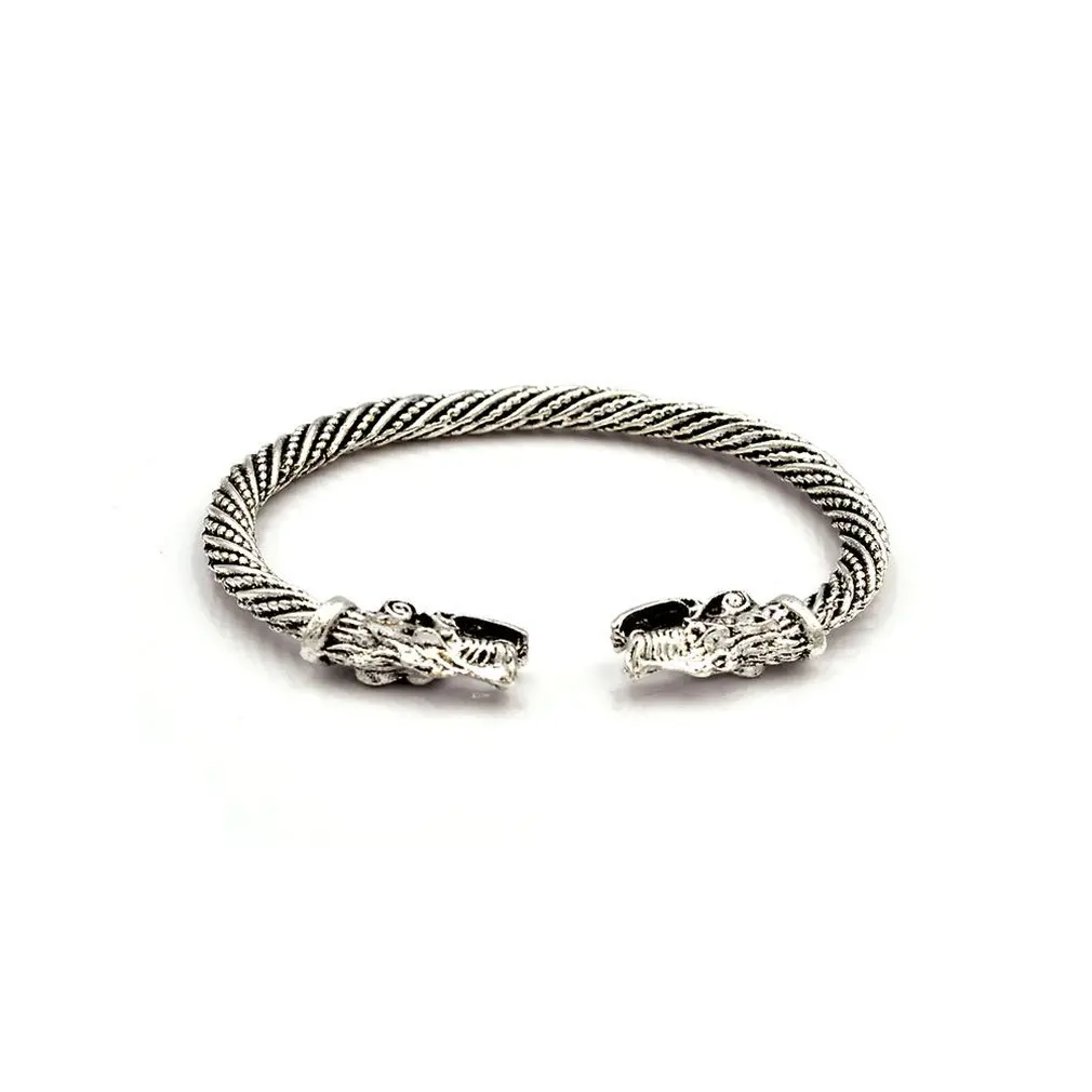 Браслет ручной работы браслет с открытой головой волка мужской краном в стиле