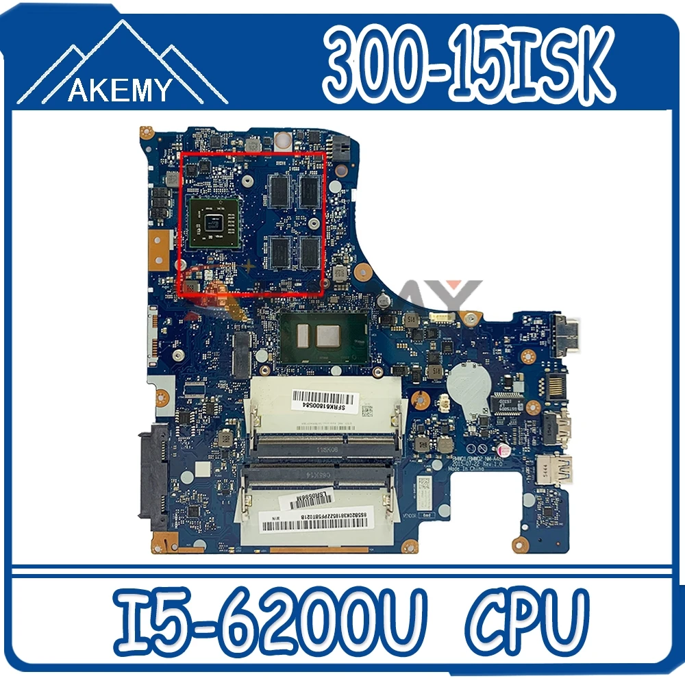 

Материнская плата для ноутбука LENOVO Ideapad 300-15ISK I5-6200U материнская плата NM-A481 5B20K38212 SR2EY 216-0867030 DDR3