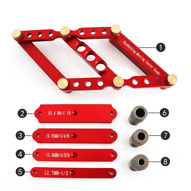 

Woodworking Marking Center Gauge 6/8/10mm Wood Dowel Hole Drilling Guide Woodworking Positioner Locator Tool
