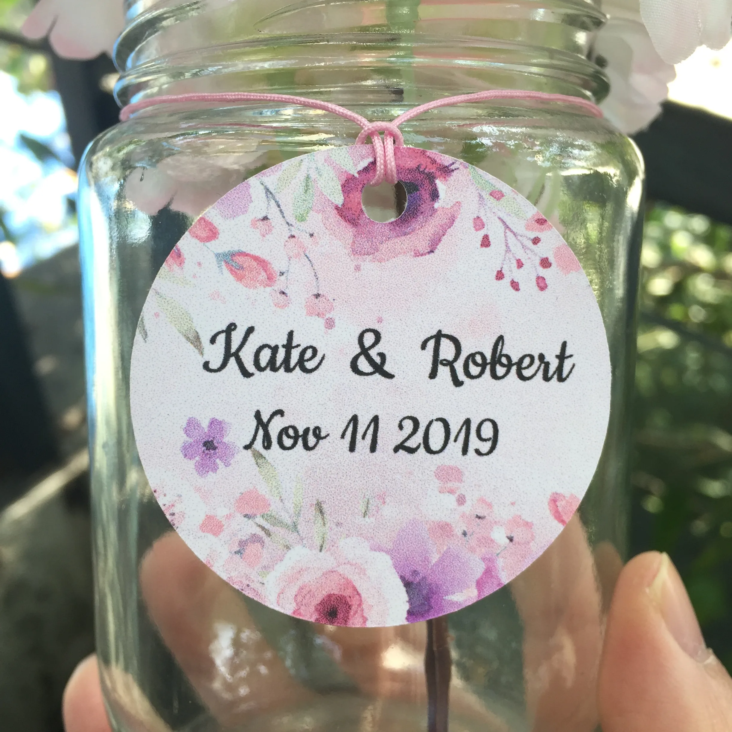 100 штук на заказ круглые свадебные бирки Персонализированные Свадебные