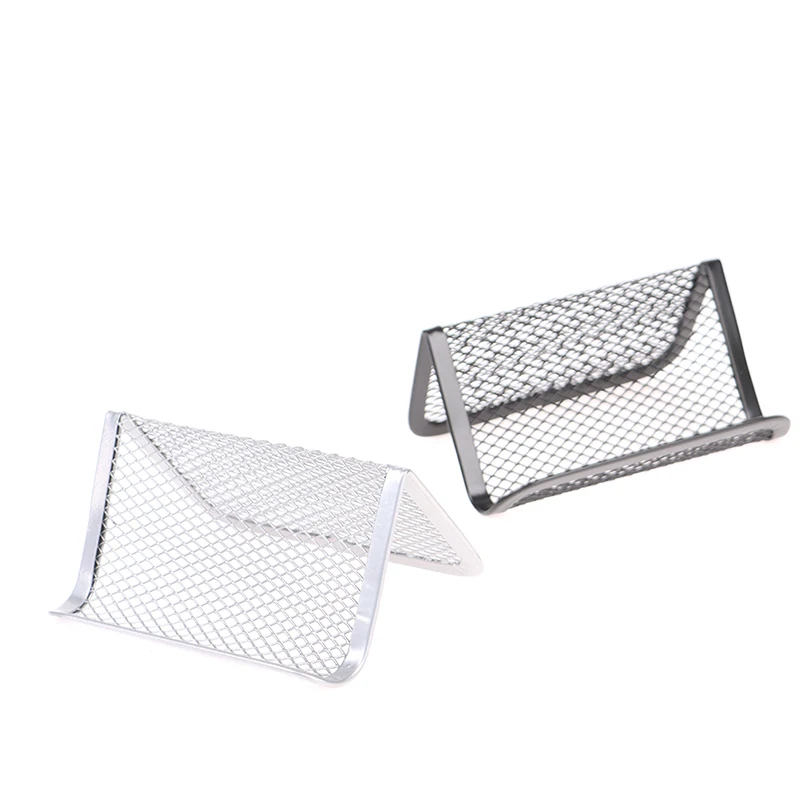 

Metal Mesh Portable Business Card Holder Display Stand Home Desk Storage Stand
