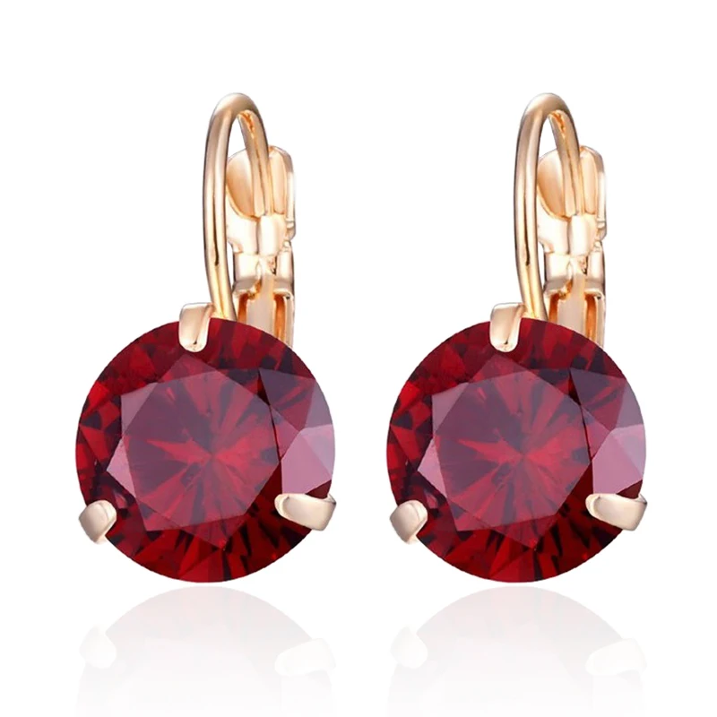 Классические 10 мм круглые серьги для женщин с золотым медным покрытием и