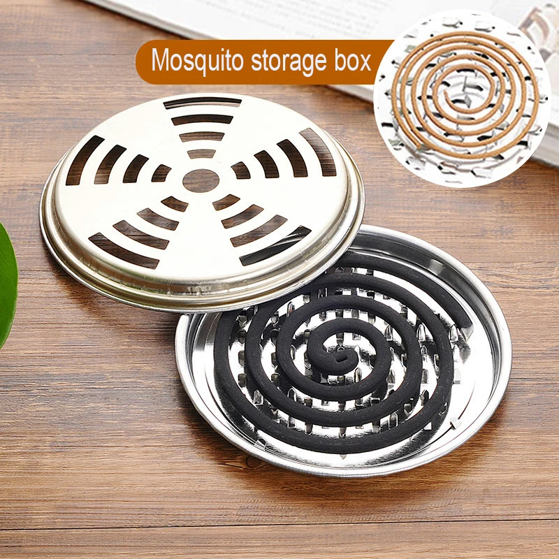 

Portable Mosquito Coils Holder Large Hotel Metal Repellent Rack With Cover Saft Mosquito Coil Tray Summer Anti-mosquito Supplie