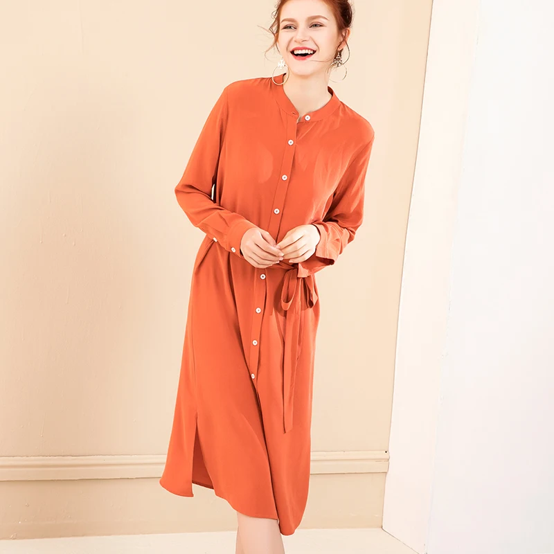 

Slim Female Midi Dress 100% Real Silk Women's Summer Dress Office Lady Women's Dresses Elegant Dress Vestido De Mulher Zjt2238