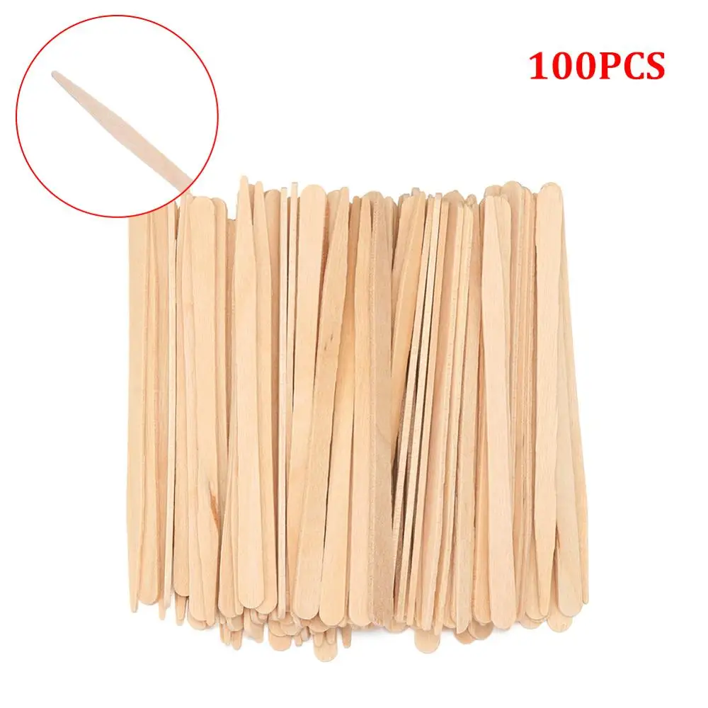 

100 шт. палочки для мороженого, деревянные палочки Плетеный абажур из натурального дерева воском палочки 8,8 см Длина дерево "сделай сам" для из...
