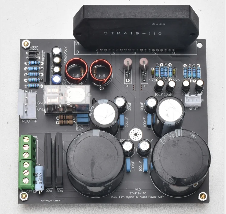 High and Low Voltage Power Supply H Class STK419-110 Thick Film Amplifier Dual 50W HIFI Finished Board | Электроника