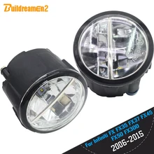 Buildreamen2 For 2006-2015 Infiniti FX FX35 FX37 FX45 FX50 FX30D Car LED Bulb 4000LM Fog Light DRL Daytime Running Light 12V