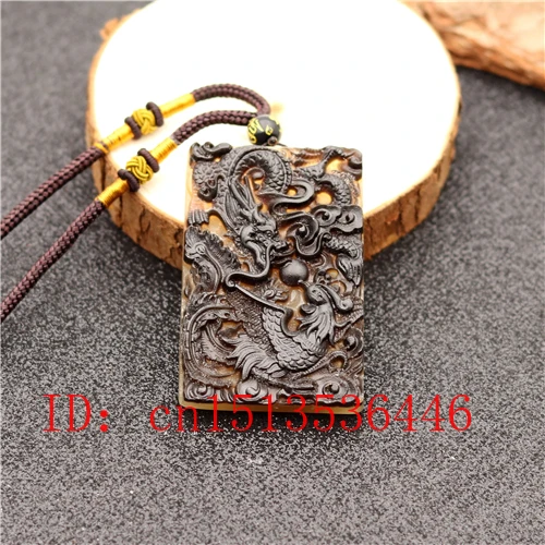 Коллекционные вещи ручной резной бычий Рог дракон феникс кулон ожерелье мужчины