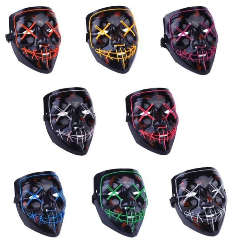 

mascarilla Led variados para Halloween fiesta de que brilla en la oscuridad Horror brillante cosplay