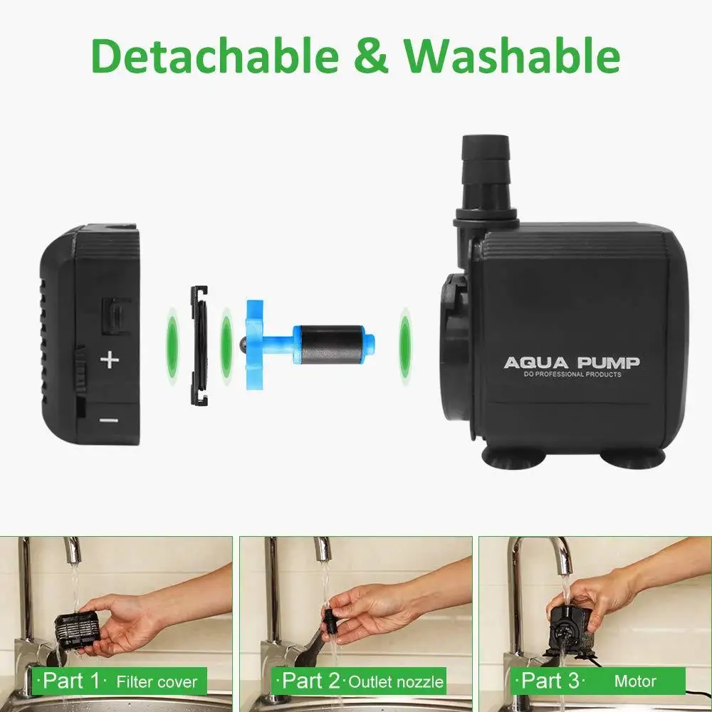 Погружной аквариумный насос бесшумный водяной фонтан 1500 л/ч для аквариума