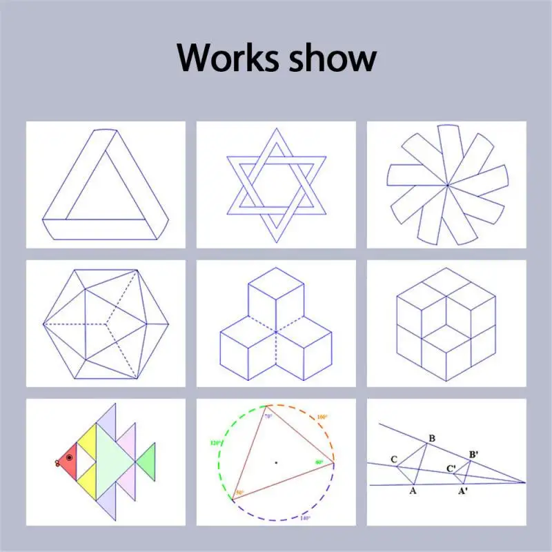 DIY Multi-function Art Design Drawing Ruler Stereo Geometry Ellipse Template School Accessories Bow Shape Plotter | Дом и сад