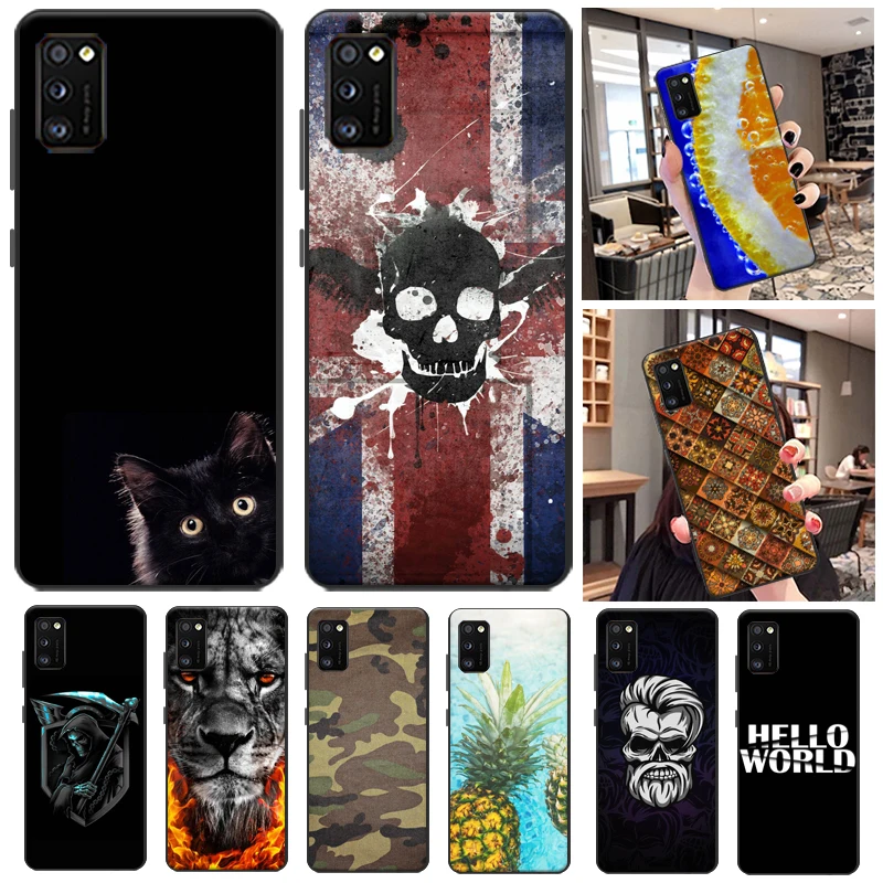 

For Samsung Galaxy A41 A42 Phone Case Galaxy A41 A42 Case Silicone Painting Soft TPU For Samsung A41 A42 5G Bumper Shell Black