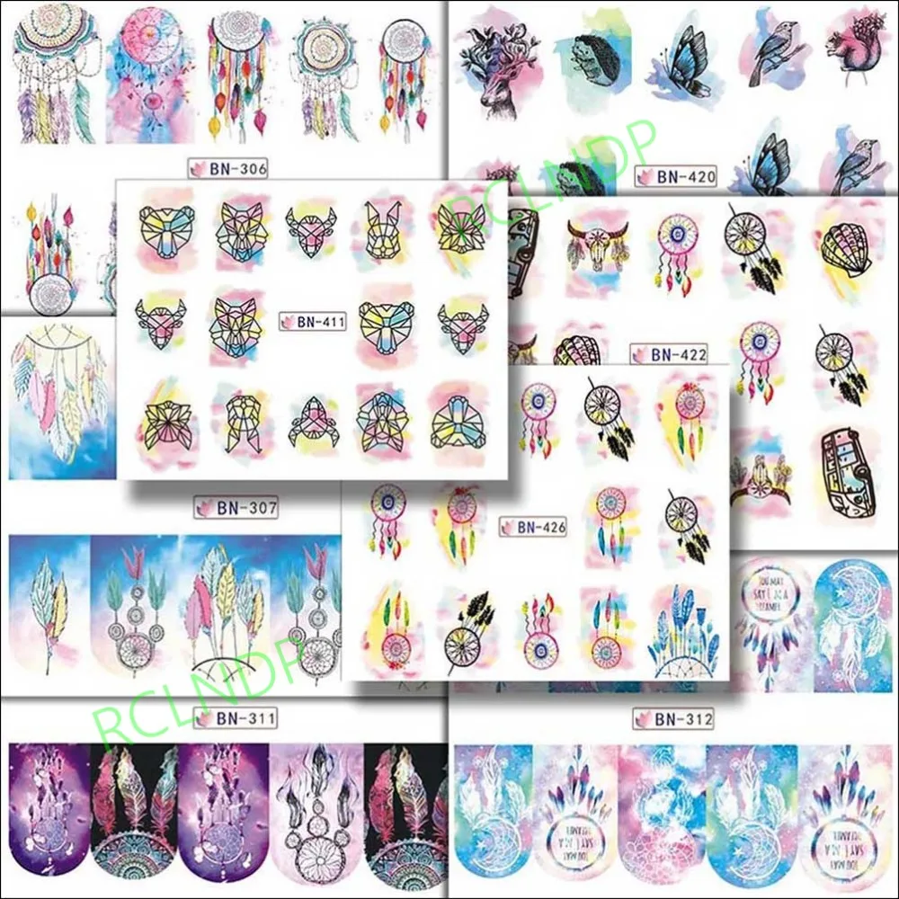 Наклейка на воду для слайдер украшения ногтей Ангел череп ручная песочница