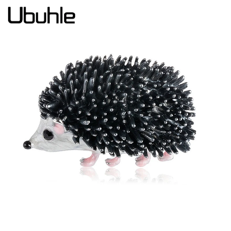 Новый черной эмалью броши в виде ежа дикобраз Pin Детское пальто для сумки бейджи